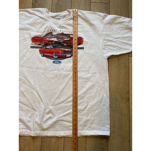 Ford Mustang Classic Muscle Car Graphic Tshirt Unisex 2XL / XXL White Red GT 350 - Picture 6 of 8
